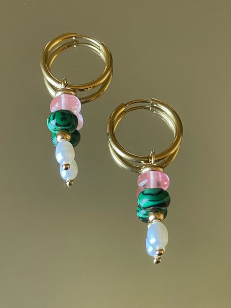 Natural Stone Drop Earrings